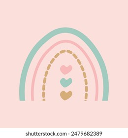 Cute flat rainbow shape vector element