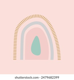 Cute flat rainbow shape vector element