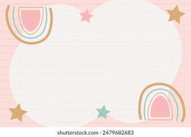 Cute flat rainbow shape vector element background template