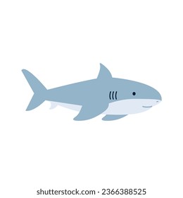 Cute flat Shark animal cartoon vector