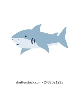 Cute flat Shark animal vector big