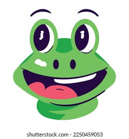 A cute flat sticker of amphibian 