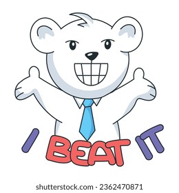 Cute flat sticker of i beat it typography 