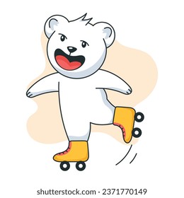 Pegatina plana y ligera que representa patinaje sobre rodillos 