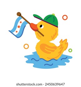 Cute flat sticker of a duck flag 