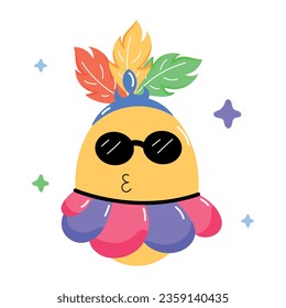Cute flat sticker of feather emoji 