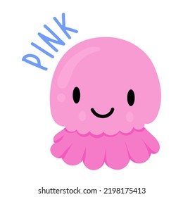 A cute flat sticker of toy jellyfish 