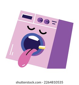 A cute flat sticker of washing machine 
