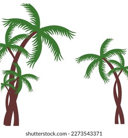 cute flat tree coconut element decoration in the beach pr ocean 