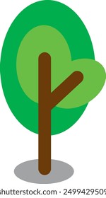 Cute flat tree icon for education