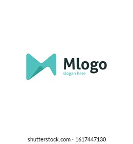 Cute flat trendy M letter initial logo template