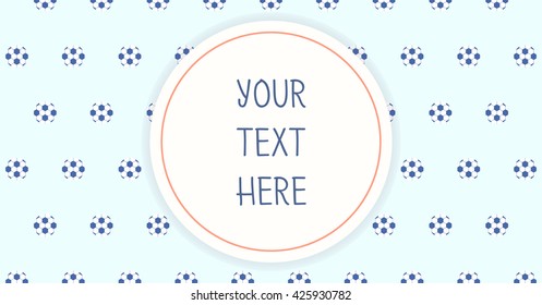 Cute flat vector banner with soccer ball background. Football banner is perfect for advertising, presentation, digital marketing, social media, web and mobile app. 1200x628