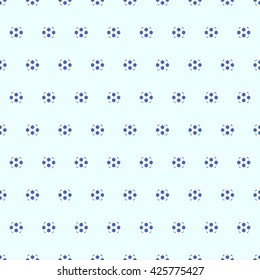 Cute flat vector seamless pattern with soccer balls.