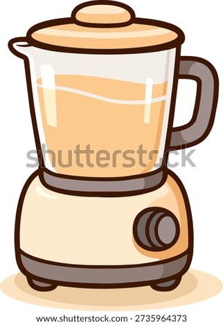 Cute flat vintage kitchen blender appliance vector illustration isolated on white background.