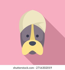 Avatar lindo, plano del perro de la historieta diseñado con una mirada moderna en un fondo rosado suave