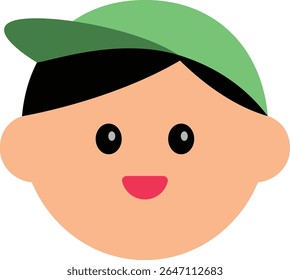 A cute flat-style avatar illustration of a character's face. Perfect for use in profile icons, customer service visuals, educational materials, sticker designs, or character-based UI elements.