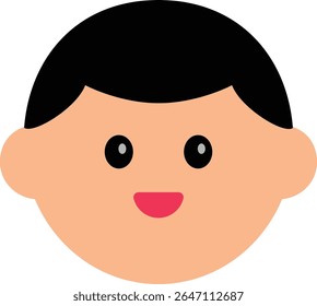A cute flat-style avatar illustration of a character's face. Perfect for use in profile icons, customer service visuals, educational materials, sticker designs, or character-based UI elements.
