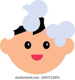 A cute flat-style avatar illustration of a character's face. Perfect for use in profile icons, customer service visuals, educational materials, sticker designs, or character-based UI elements.