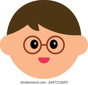 A cute flat-style avatar illustration of a character's face. Perfect for use in profile icons, customer service visuals, educational materials, sticker designs, or character-based UI elements.