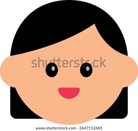 A cute flat-style avatar illustration of a character's face. Perfect for use in profile icons, customer service visuals, educational materials, sticker designs, or character-based UI elements.