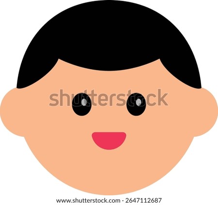 A cute flat-style avatar illustration of a character's face. Perfect for use in profile icons, customer service visuals, educational materials, sticker designs, or character-based UI elements.