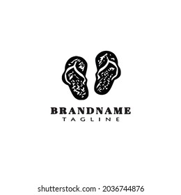 cute flip flop shoe logo icon design template modern vector illustration