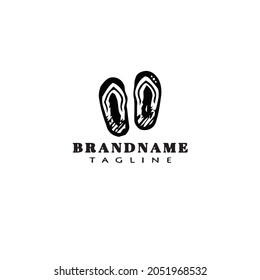 cute flip flop shoe logo icon design template modern vector illustration