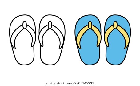 Cute Flip Flops Coloring