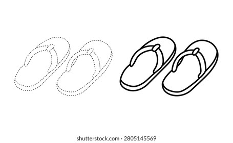 Cute Flip Flops Coloring