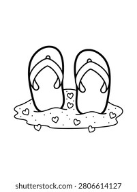 Cute Flip Flops Coloring