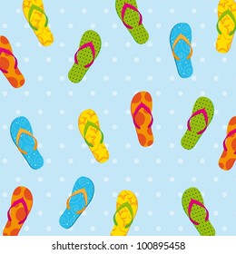 cute flip flops over blue background. vector illustration