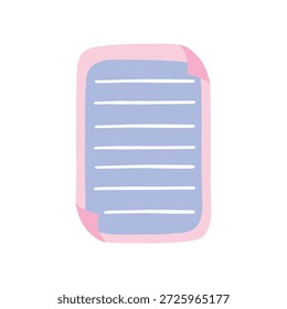 Nettes gekipptes Memopapier in sanften Pastelltönen mit handgezeichneten Linien. Ideal für Planerelemente, digitale Notizen, Bildungsinhalte und Schreibwarendesign.