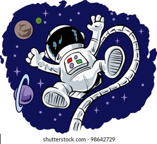 Cute floating Astronaut