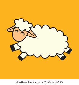 Cute Floating sheep-shaped speech bubble