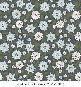 Cute floral art seamless pattern in pastel colors. Vector illustration for celebration, party, holiday, invitation and Your project.Modern Creative Style.