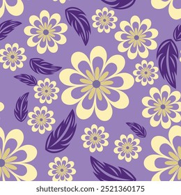 Cute floral art seamless pattern. Vector illustration for print, fabric, cover, packaging, interior decor, blog decoration and other your projects.