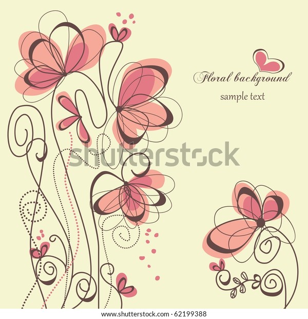 Cute Floral Background Stock Vector (Royalty Free) 62199388