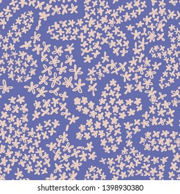 Cute floral background. Botanical seamless pattern made of small daisy flowers forming the flower petals. Simple colorful plain illustration. 