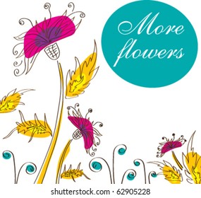 Cute floral background with bright colors