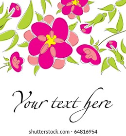 Cute floral background with bright colors