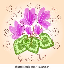 Cute floral background with cyclamen