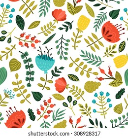Cute floral background, flowers seamless pattern for design save the date, invitation, birthday party