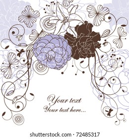 cute floral background with free space for your text