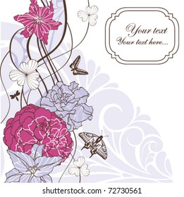 cute floral background with free space for your text