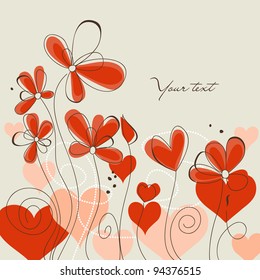 Fondo floral corto, mensaje de amor
