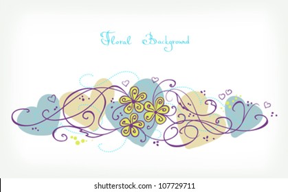 Cute Floral Background. Retro Vector Card for different Events