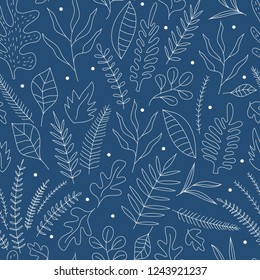 Cute floral background. Seamless pattern with flowers and leaves. Vintage ornament.