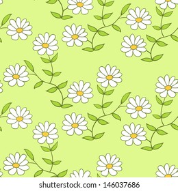Cute floral background. Seamless pattern with white flowers
