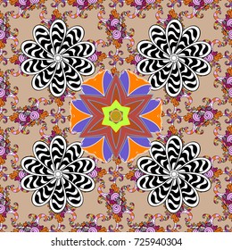 Cute floral background. Seamless pattern in small flower. Vector illustration. Beautiful fabric pattern.