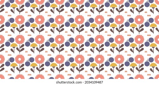 Cute floral background. Seamless pattern.Vector. 